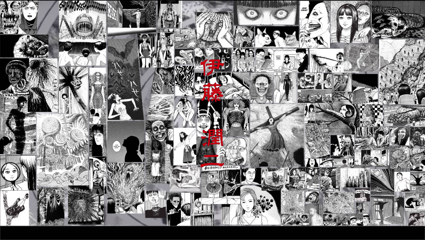 Junji Ito Manga Paneelversameling Muurpapier