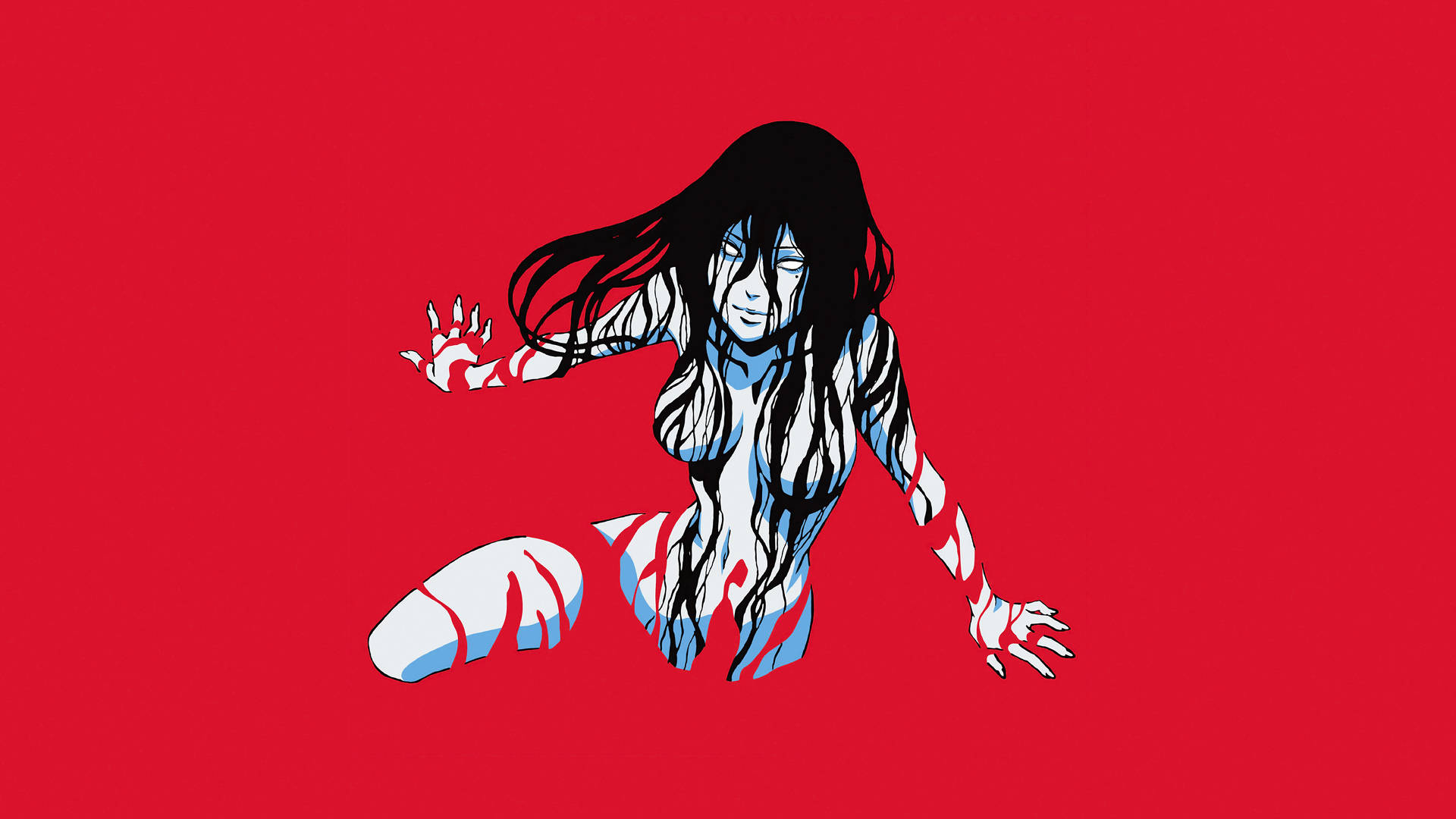 Junji Ito Poel Bloed Muurpapier