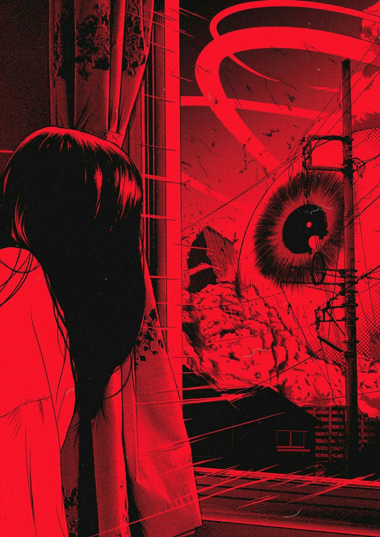 Junji Ito Rooi Anime Estetika Muurpapier