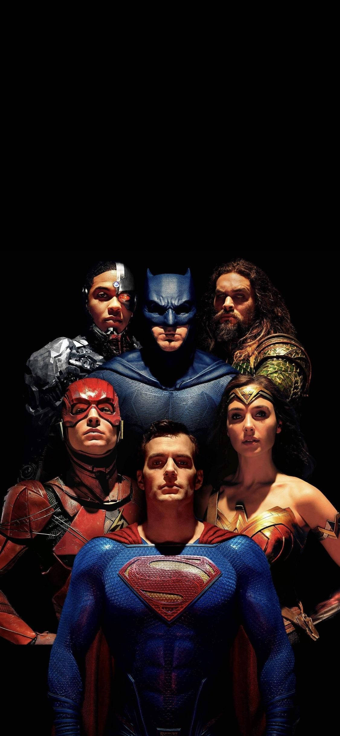 Justice League Fliek Karakters Foon Muurpapier