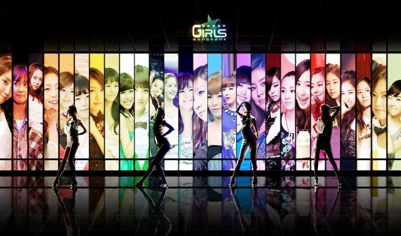 K-pop-groep wat saam poseer met 'n intieme band Muurpapier