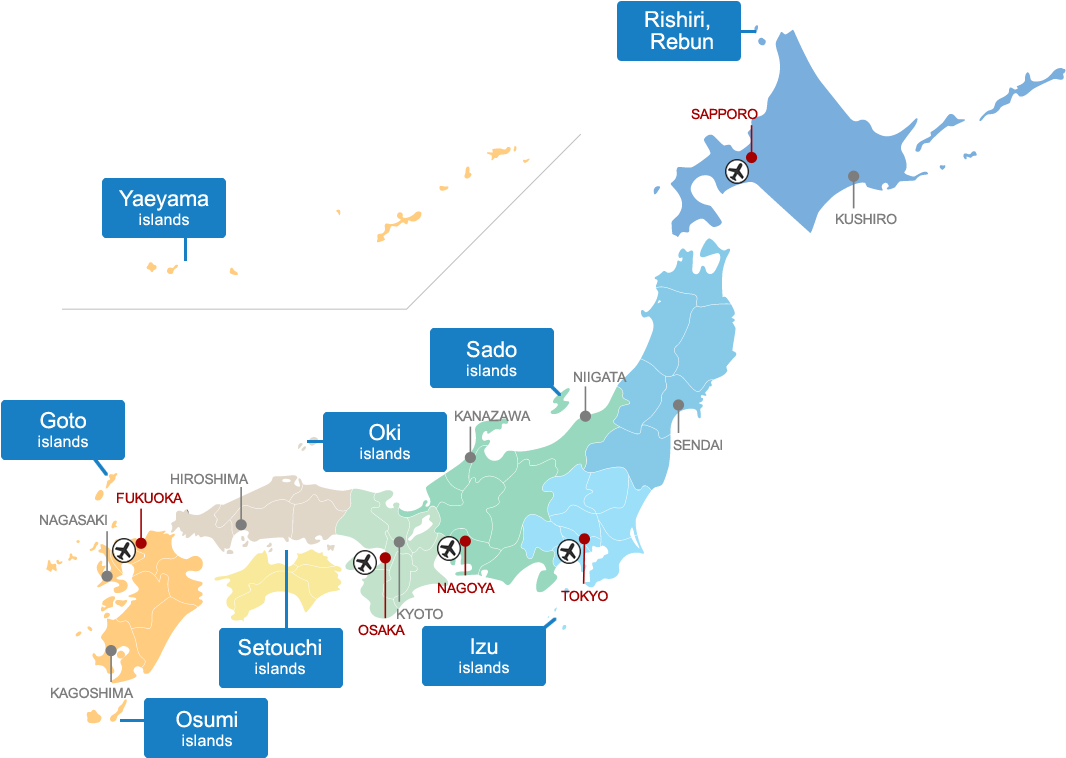 Kaart van Japan se Eilandgroepe Muurpapier