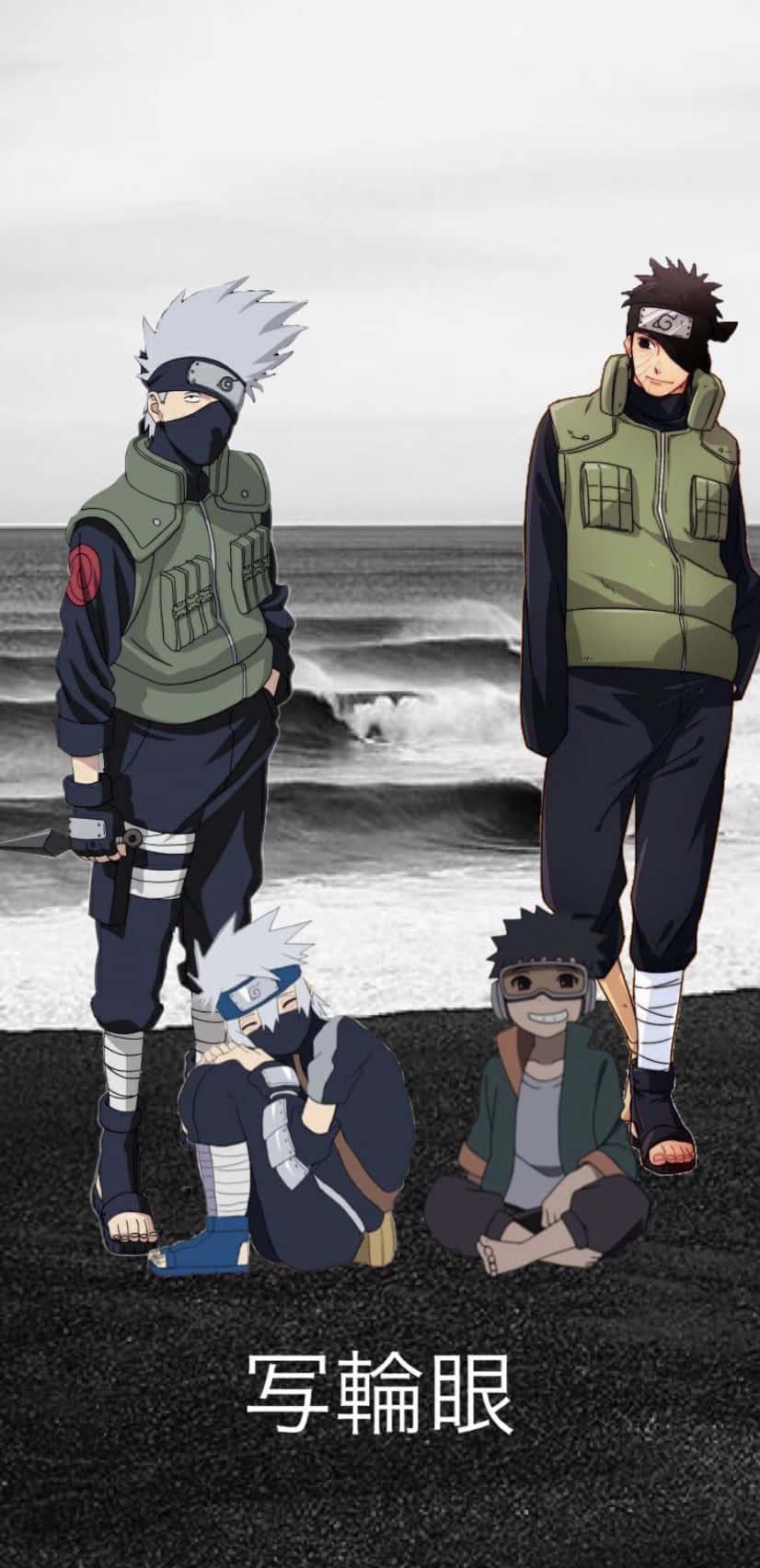 Kakashi en Obito Beste Vriende Muurpapier