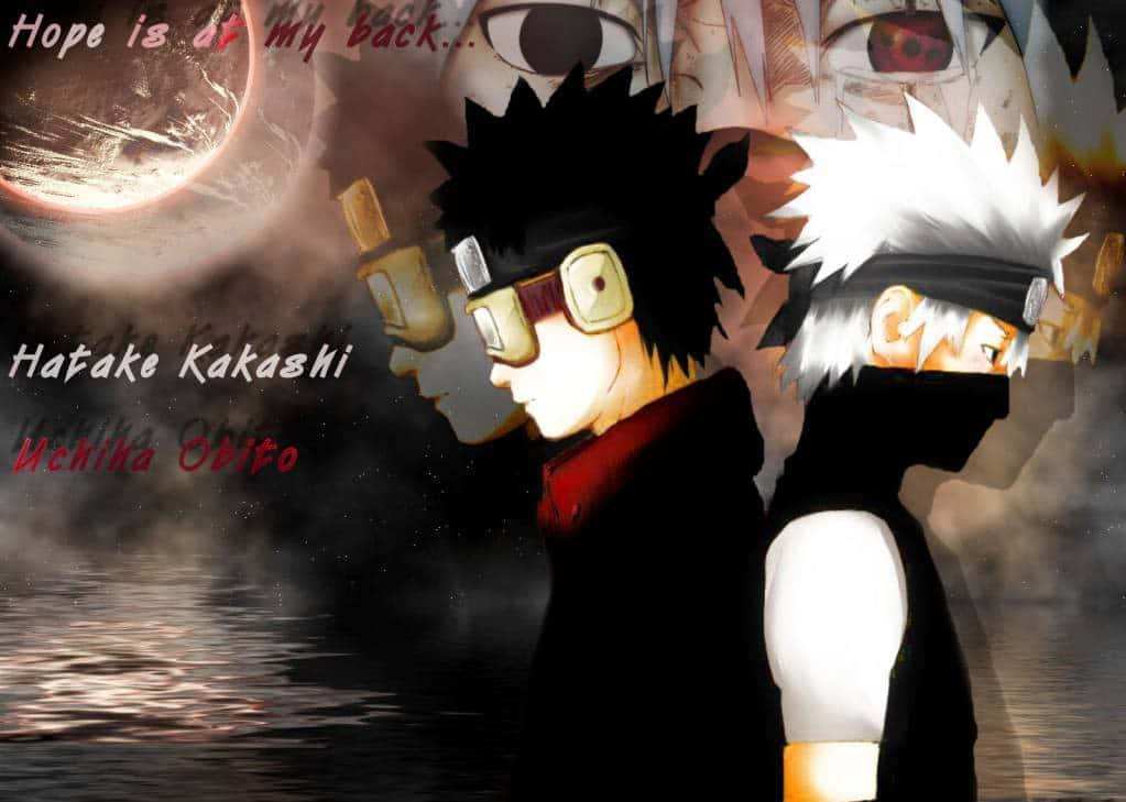 Kakashi en Obito Sypaadjie Muurpapier