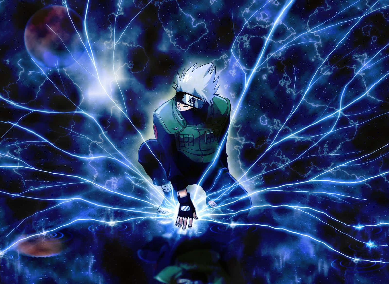 Kakashi Hatake Naruto Neon Bliksem Muurpapier