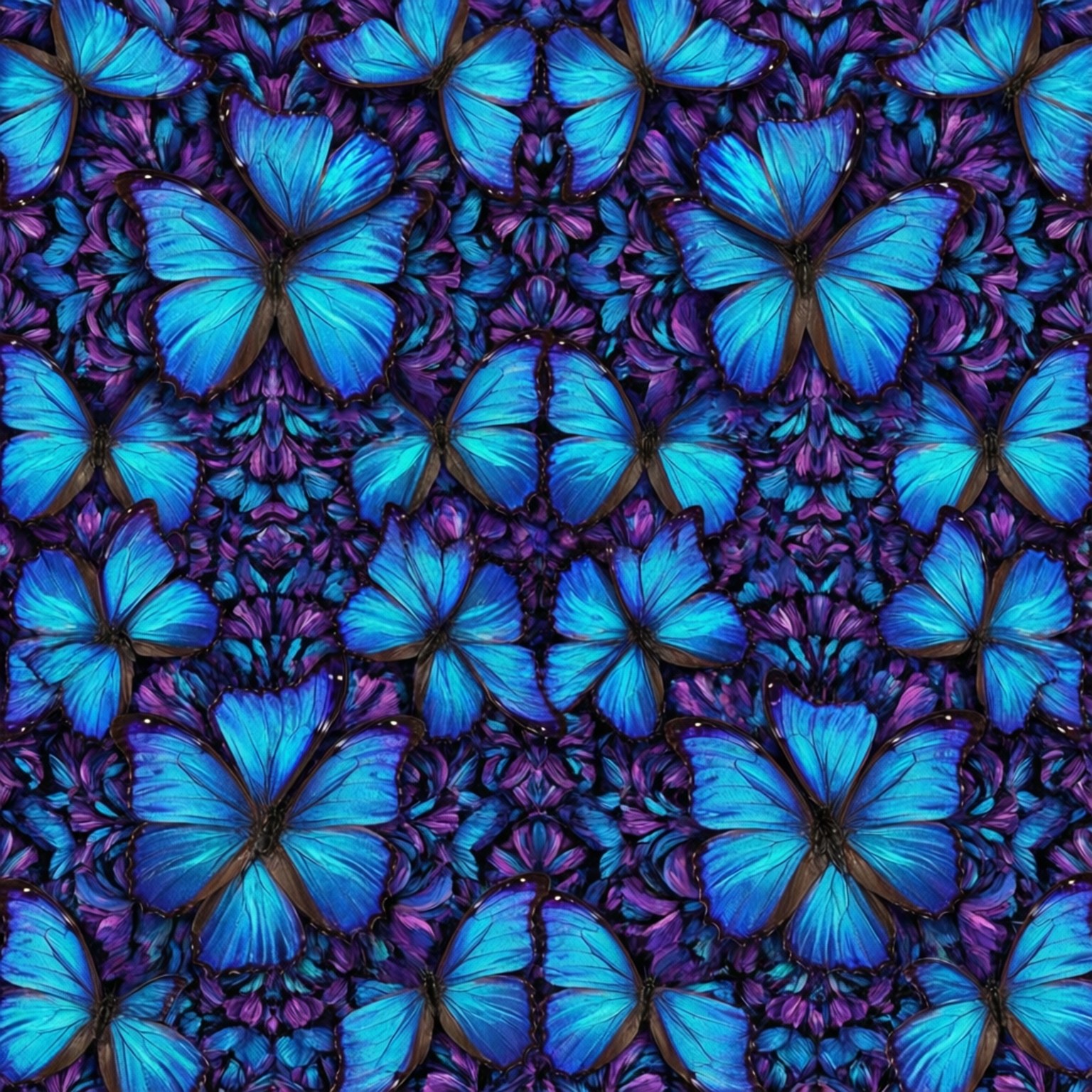 Kaleidoskoop Blou Vlerke Muurpapier