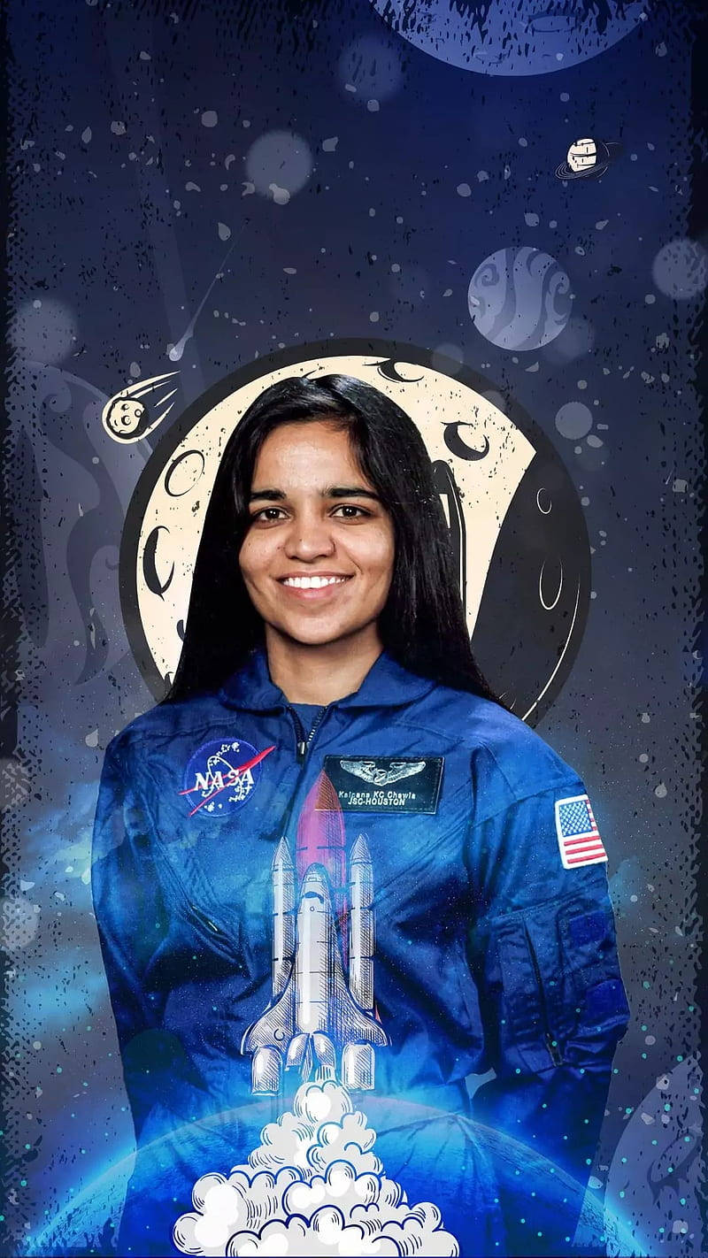 Kalpana Chawla - 'n Visie in die Ruimte Muurpapier