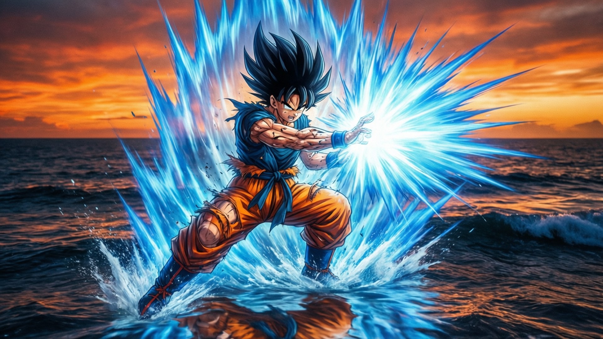 Kamehameha teen Sonsondergang Muurpapier