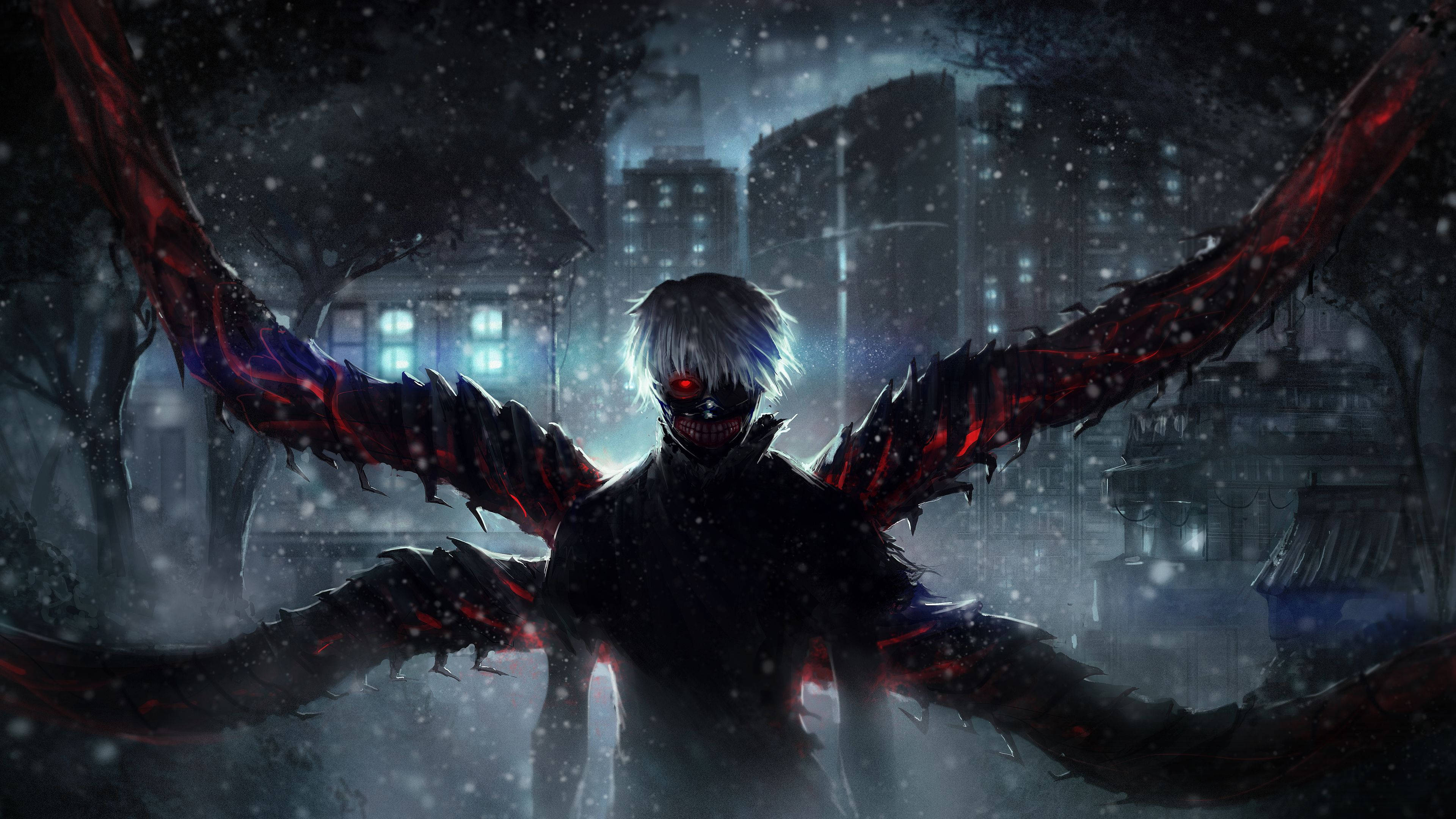 Kaneki Donker Anime Estetiese Buroblad Muurpapier