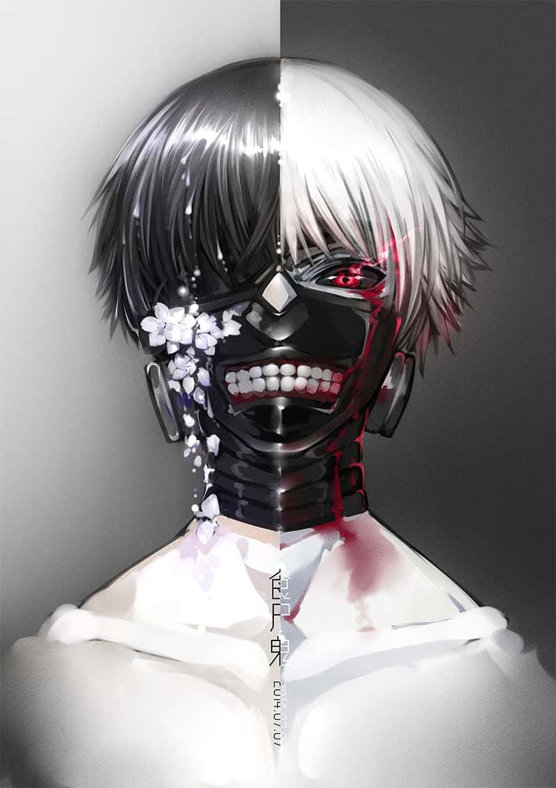 Kaneki Hartseer Digitale Kunswerk Muurpapier