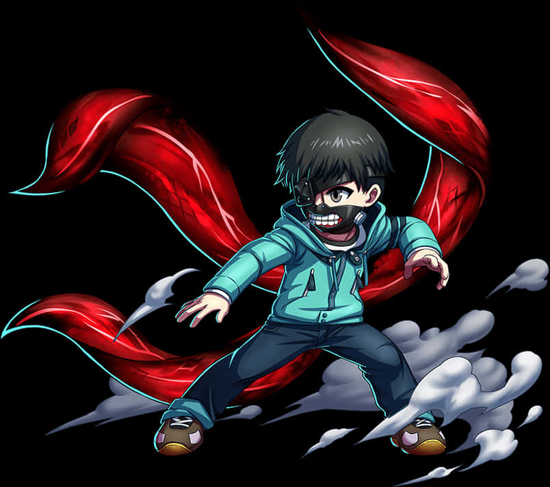Kaneki Ken Getransformeerde Anime Karakter Muurpapier