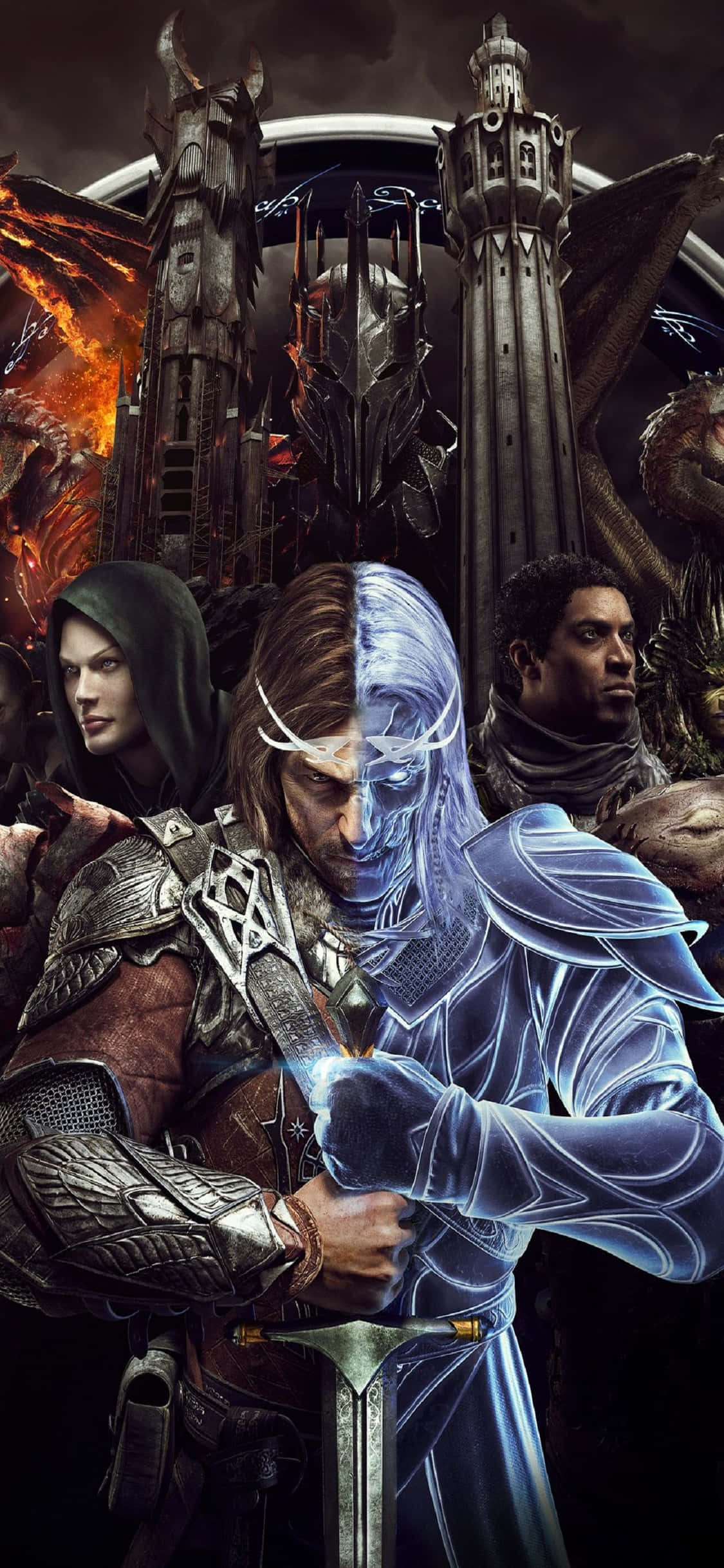 Karakter in iPhone X Shadow Of Mordor Agtergrond Muurpapier