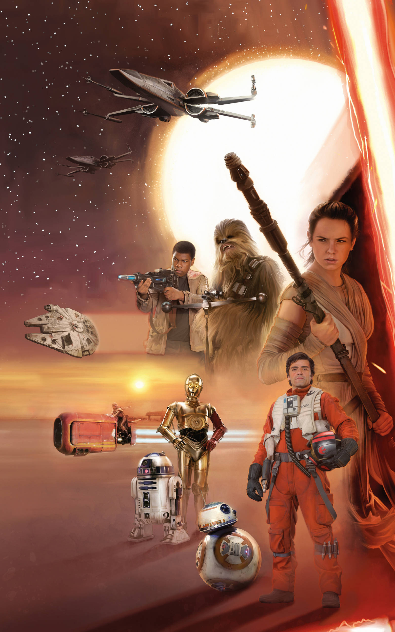 Karakter van Star Wars-tablet Muurpapier