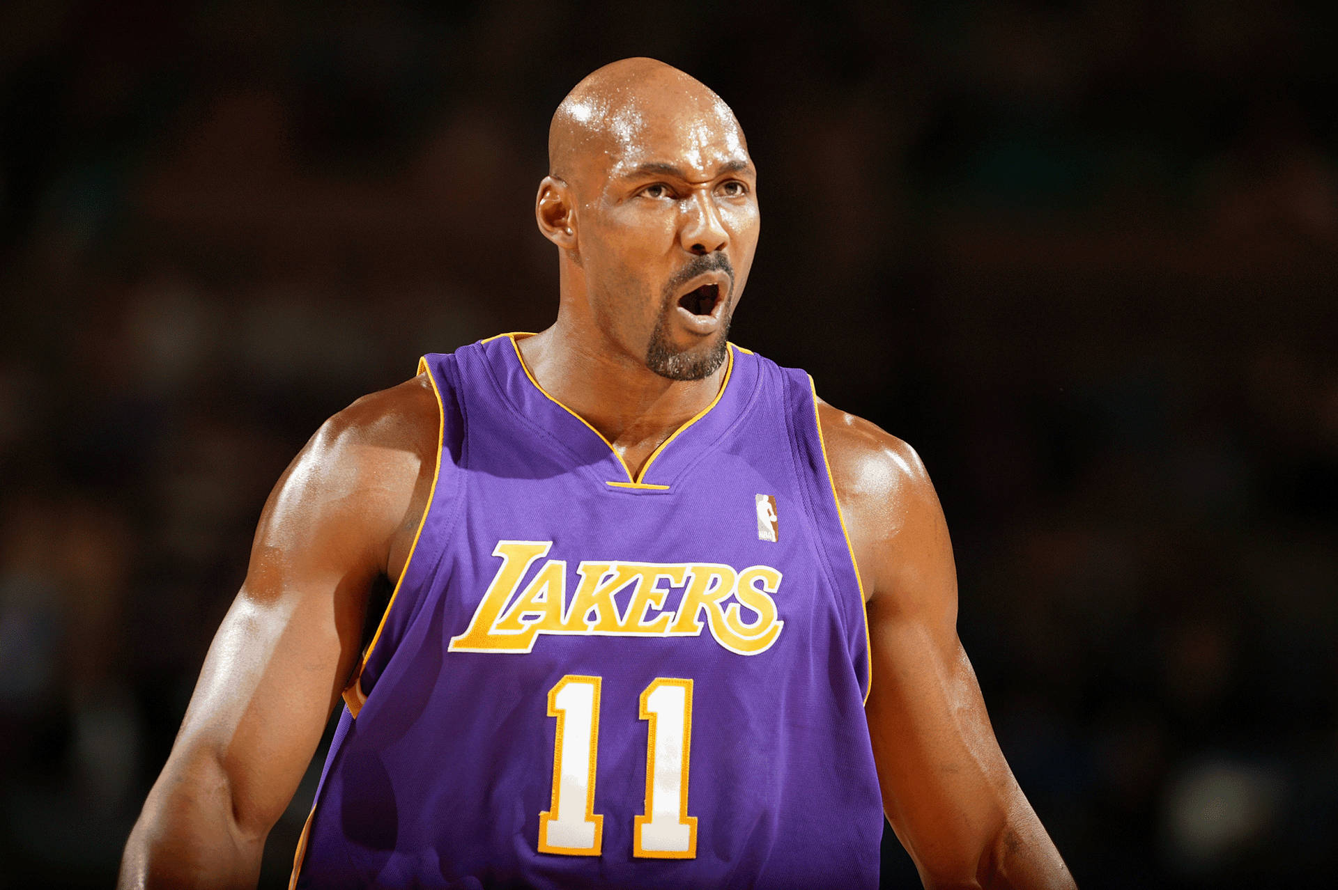 Karl Malone is 'n Afgetrede Basketbalspeler — Basketbal GIF Muurpapier