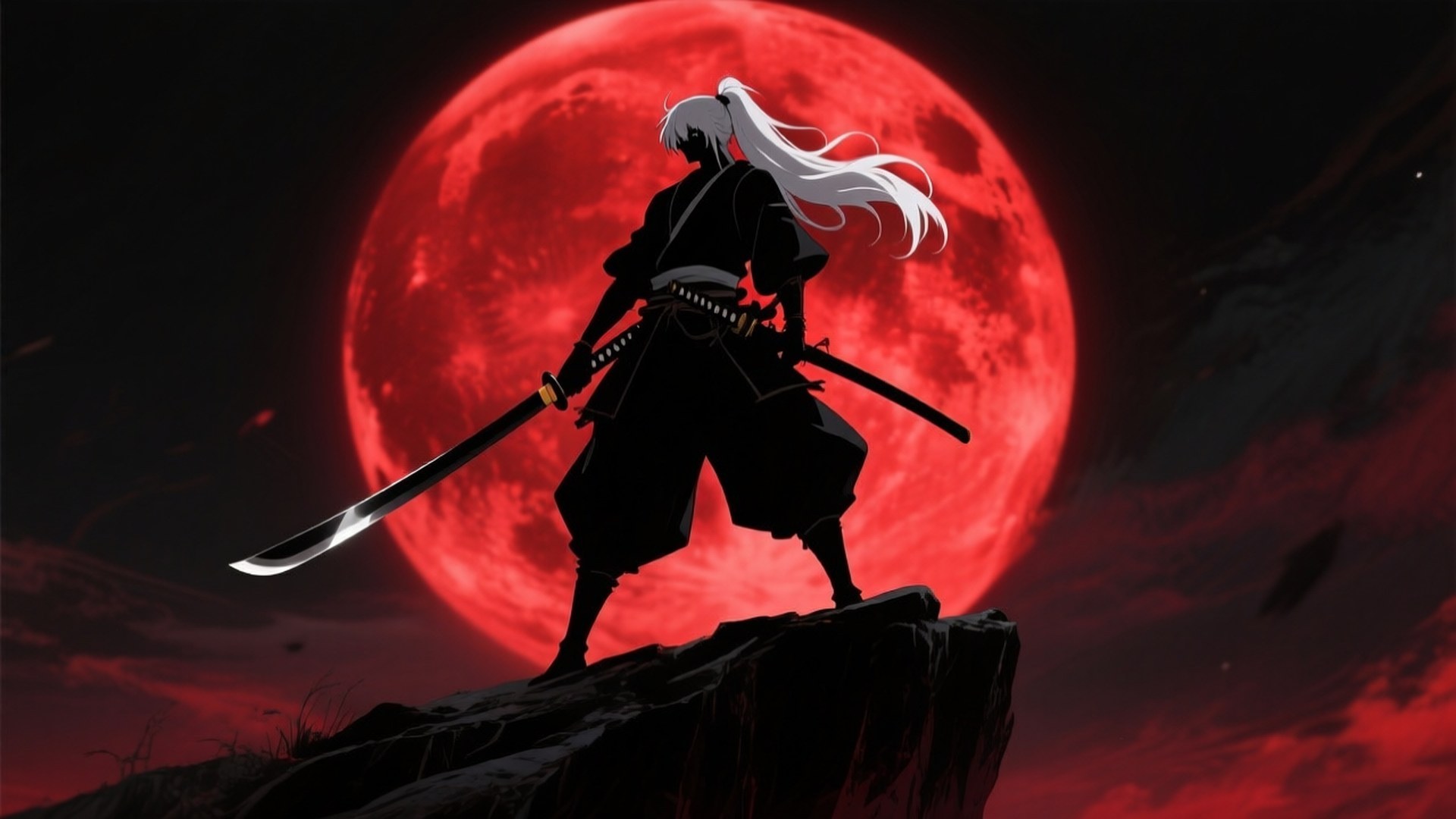 Karmosynmaan Samurai Muurpapier
