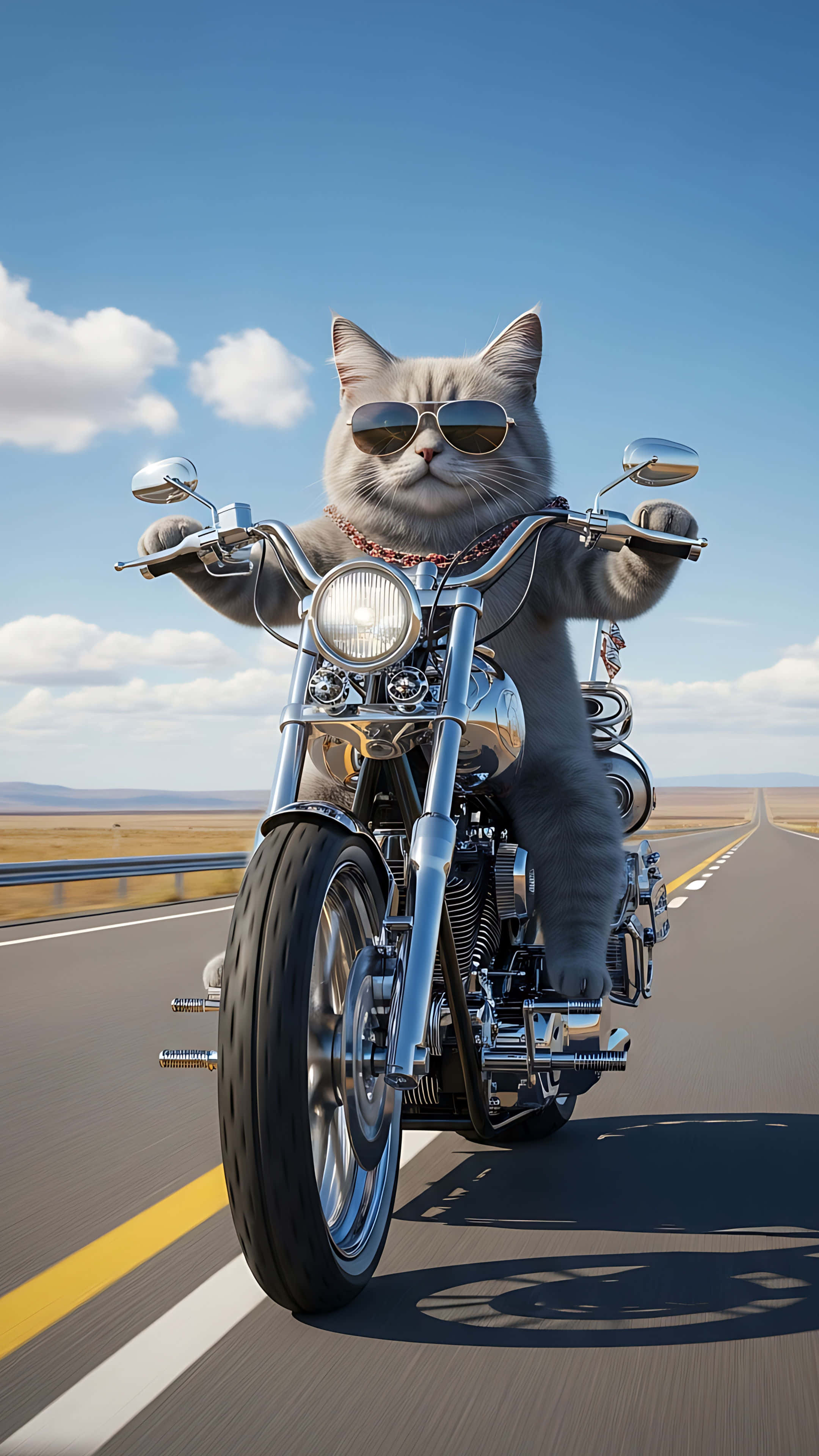Kat Biker Muurpapier