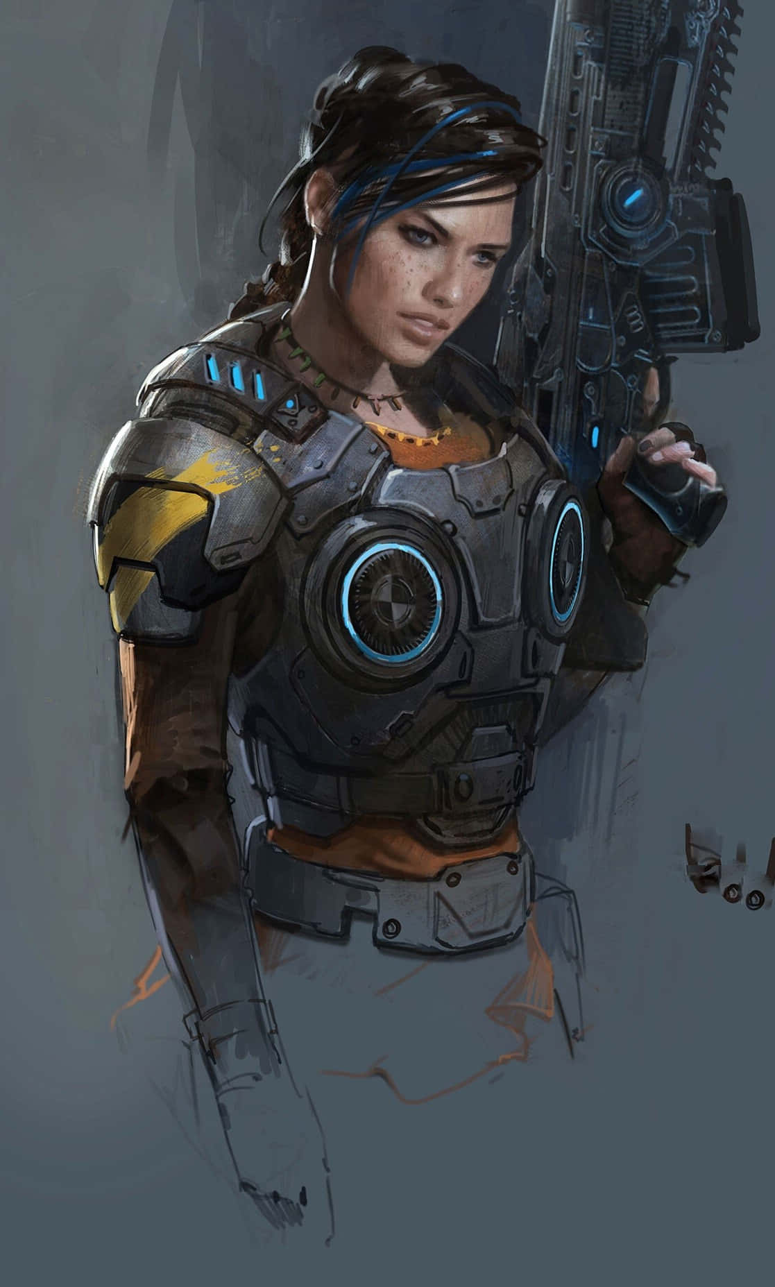 Kate Diaz Konsep iPhone XS Gears Of War 5 Agtergrond Muurpapier