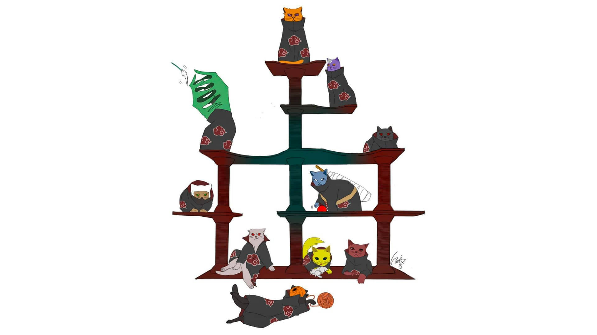 Katte Akatsuki Rekenaar Muurpapier
