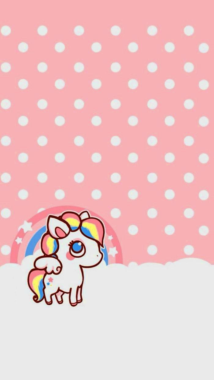 Kawaii eenhoorn fotovoorblad muurpapier.