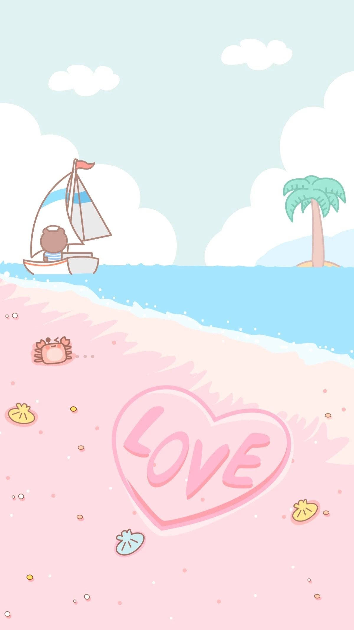 Kawaii Eiland Sagte Estetika Muurpapier