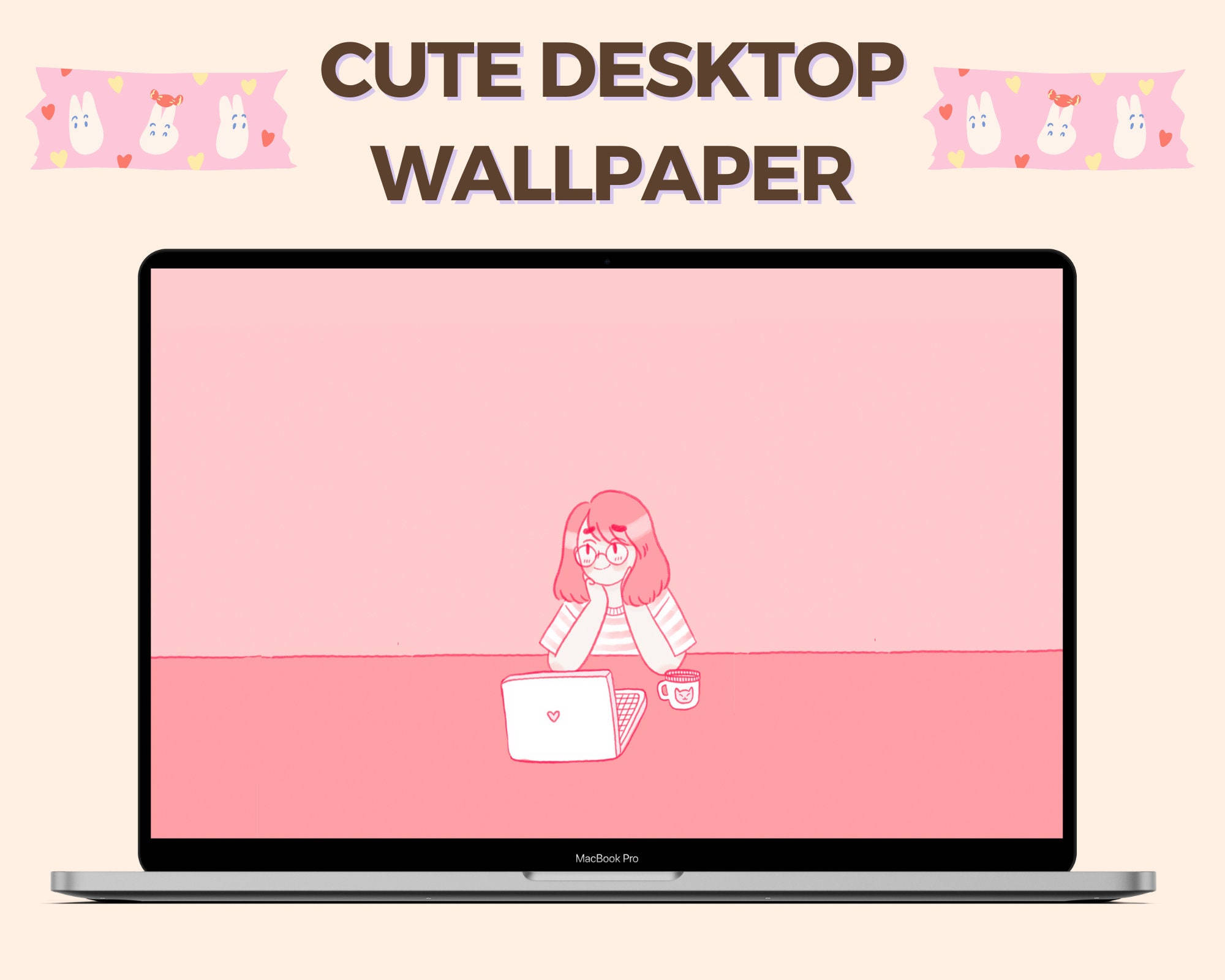 Kawaii Estetika Rekenaarlessenaar Muurpapier