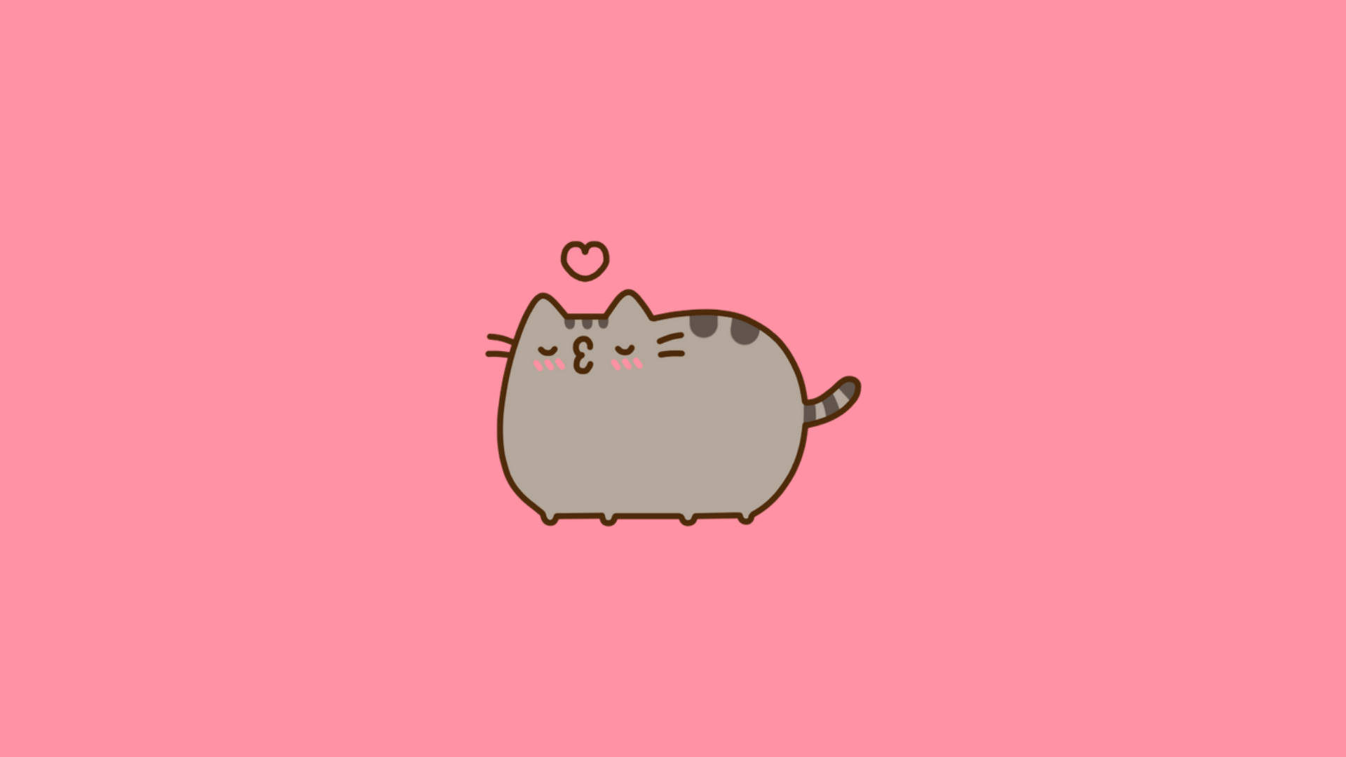 Kawaii Grys Kat Op Skootrekenaar Muurpapier