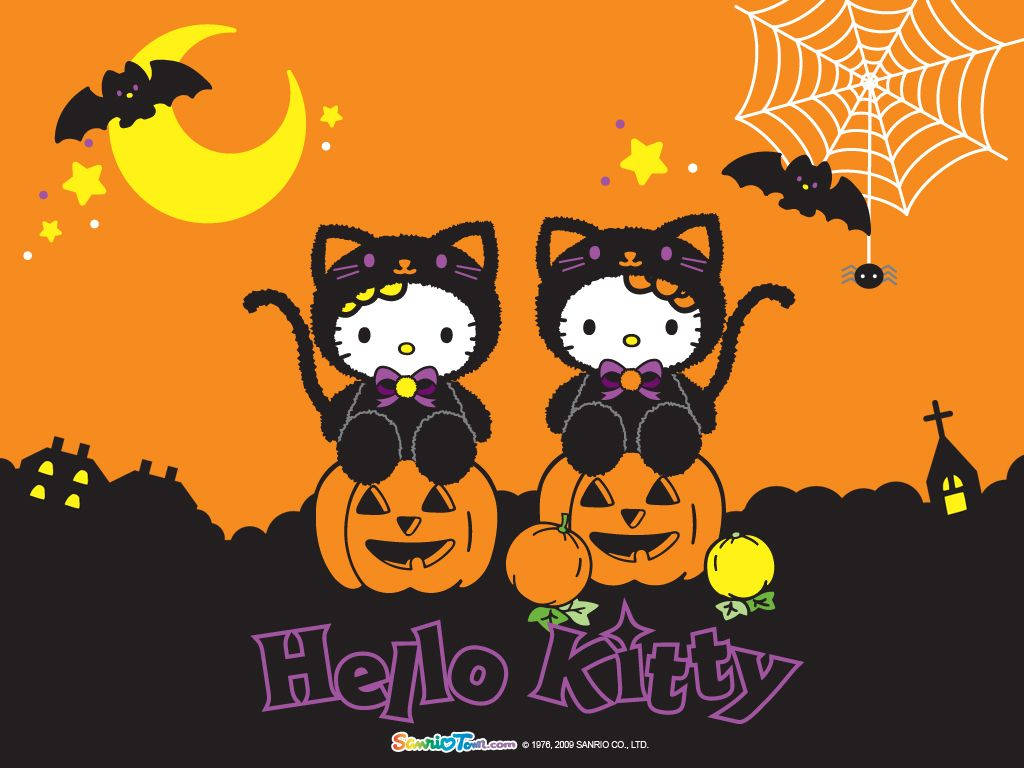 Kawaii Halloween Twee Hello Kitty Muurpapier