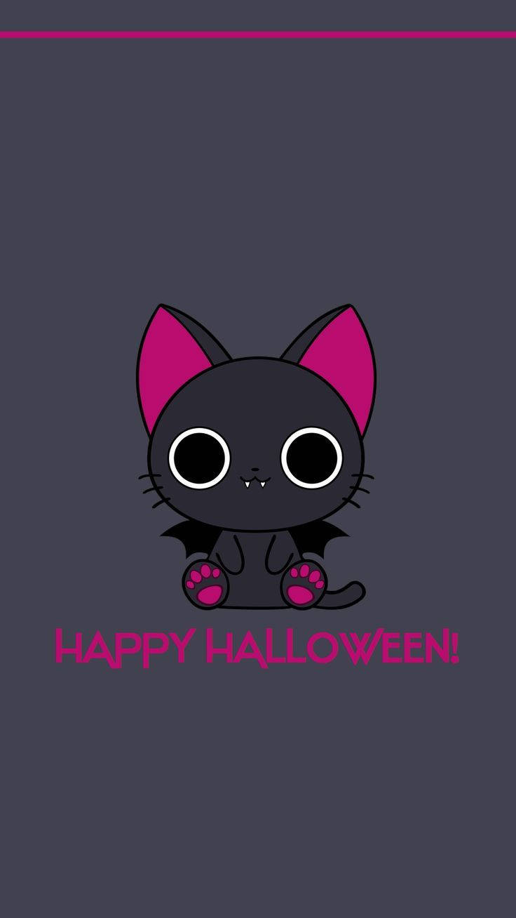 Kawaii Halloween Griezelige Kat Muurpapier