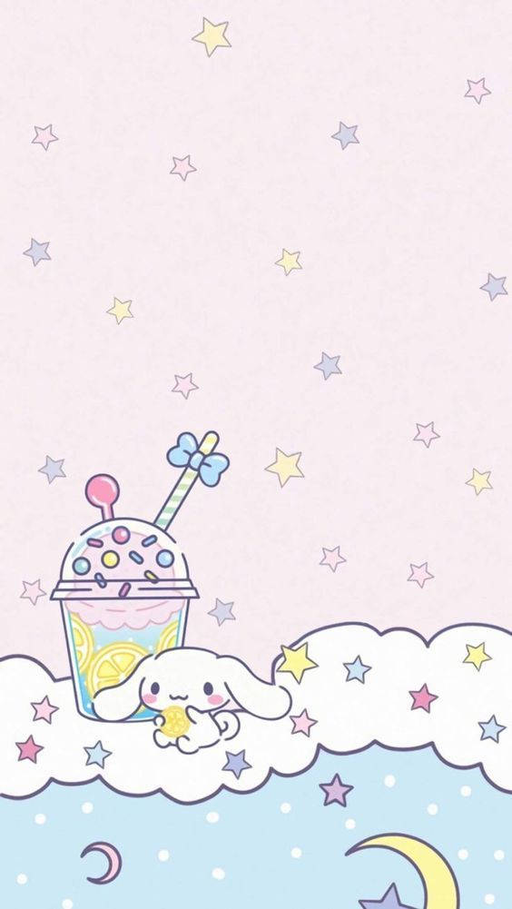Kawaii HD Cinnamoroll en Sterre Muurpapier