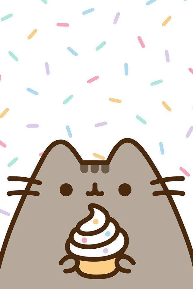 Kawaii HD Pusheen hou 'n kolwyntjie Muurpapier