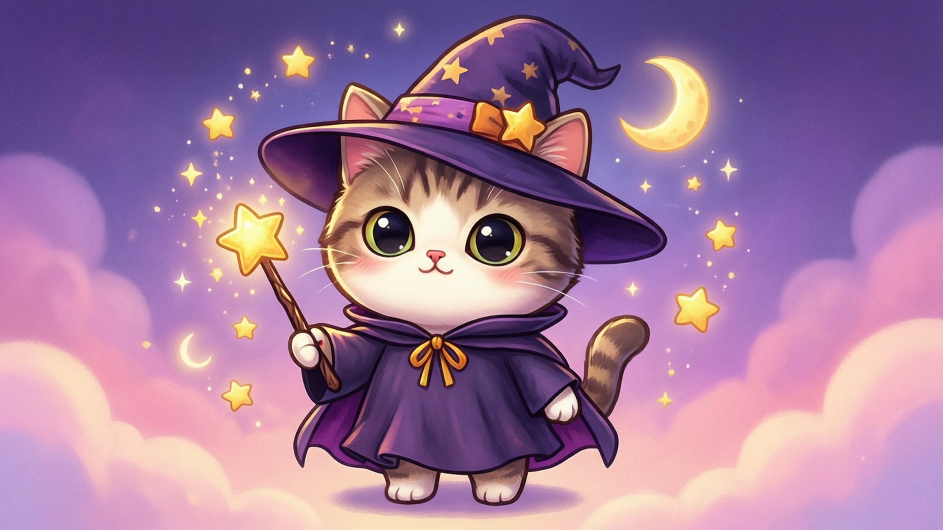 Kawaii Heks Kat Muurpapier