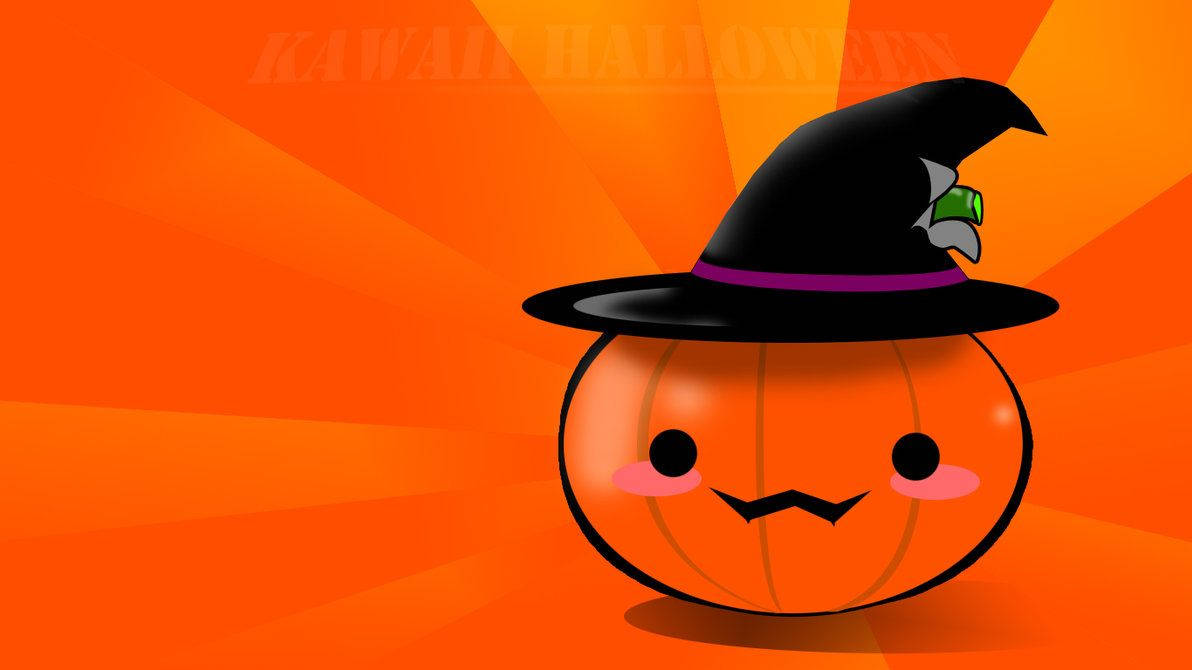 Kawaii Hekshoed vir Halloween Muurpapier