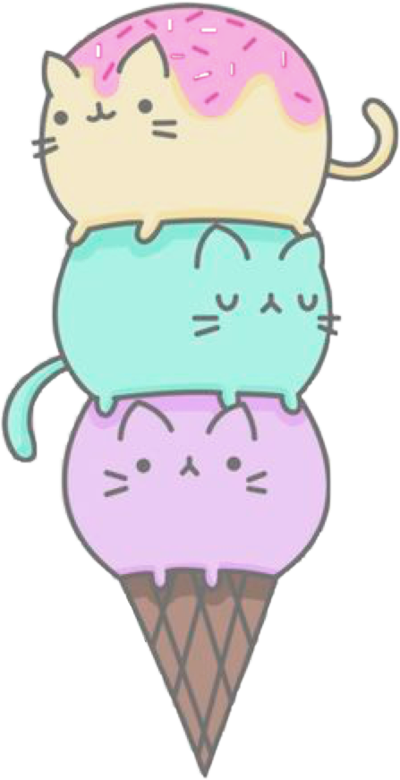 Kawaii Kat Roomys Stapel Muurpapier