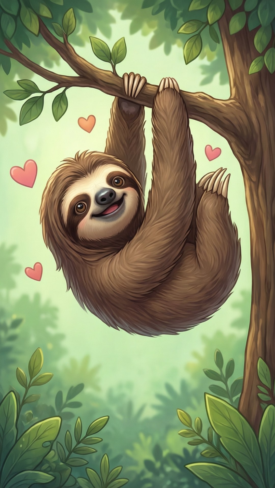 Kawaii Luiaard wat Hang Muurpapier