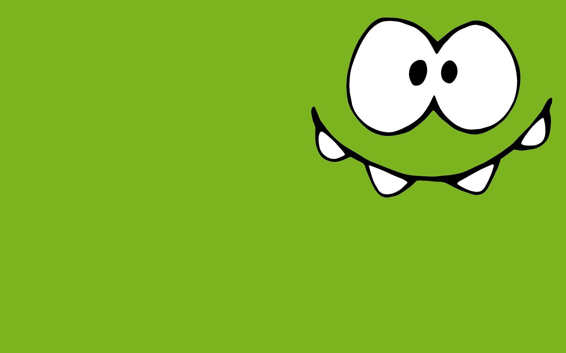 Kawaii Padda Gesig In Groen Muurpapier