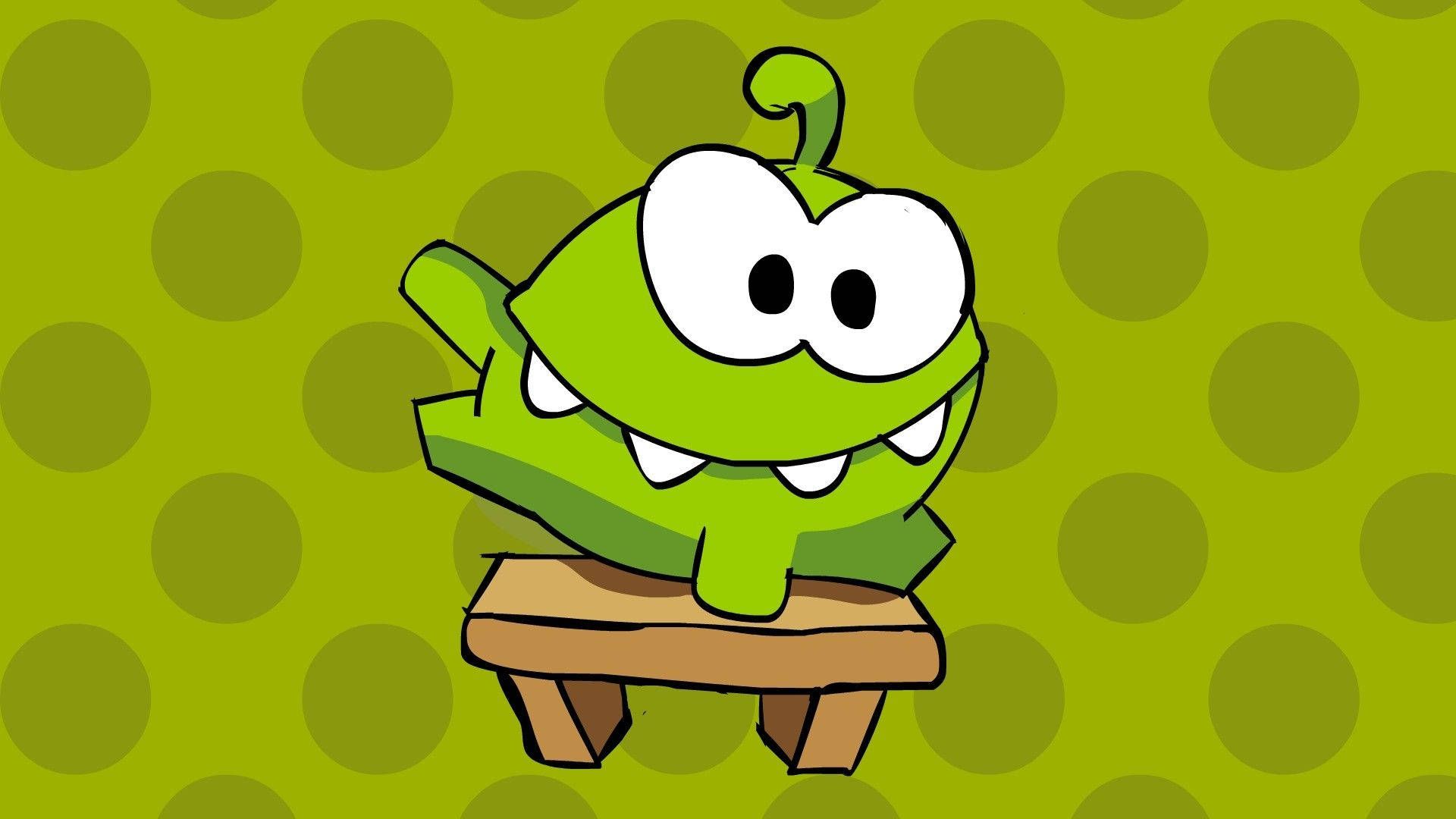 Kawaii Padda in Groen Kolletjies Muurpapier