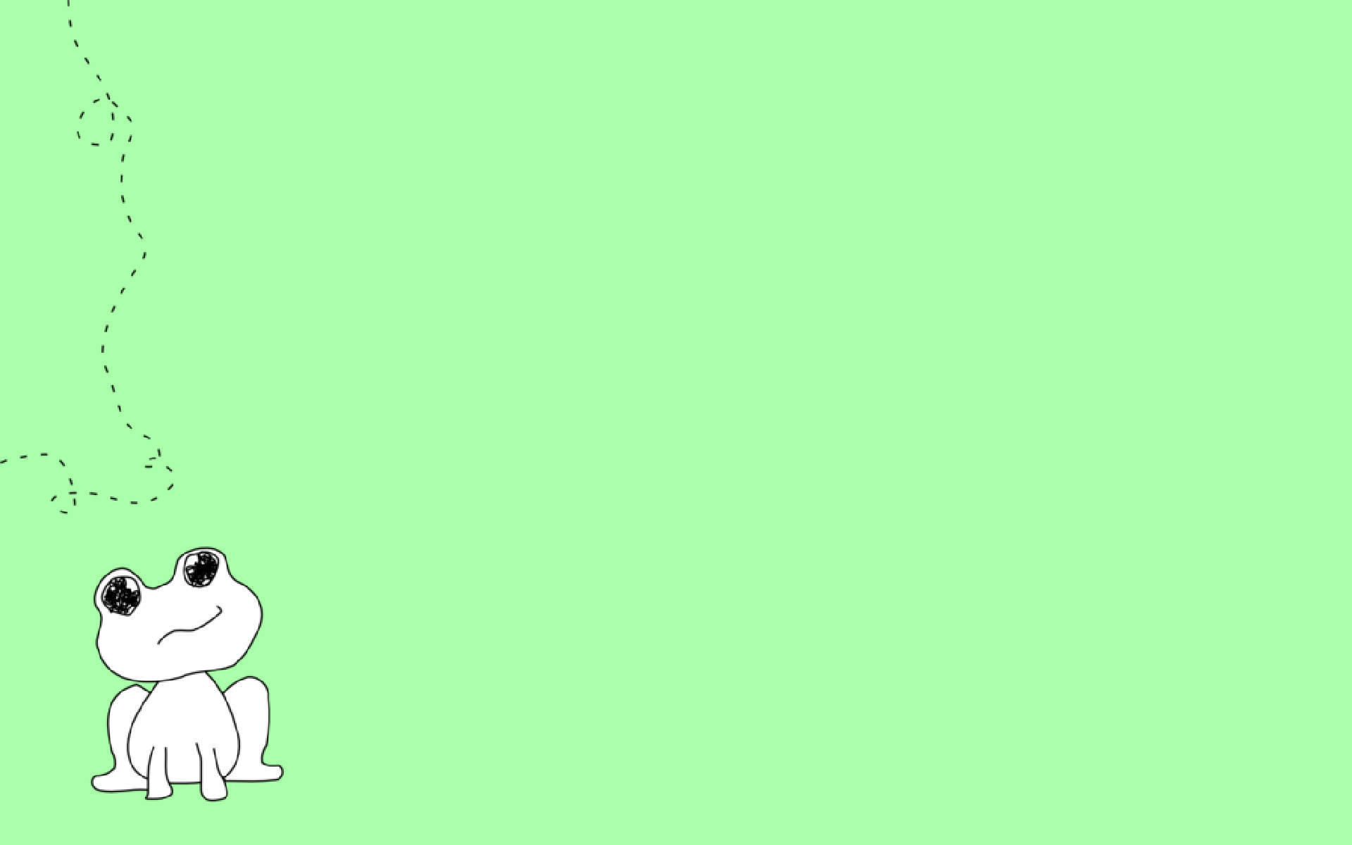 Kawaii Padda Op Groen Tekening Muurpapier