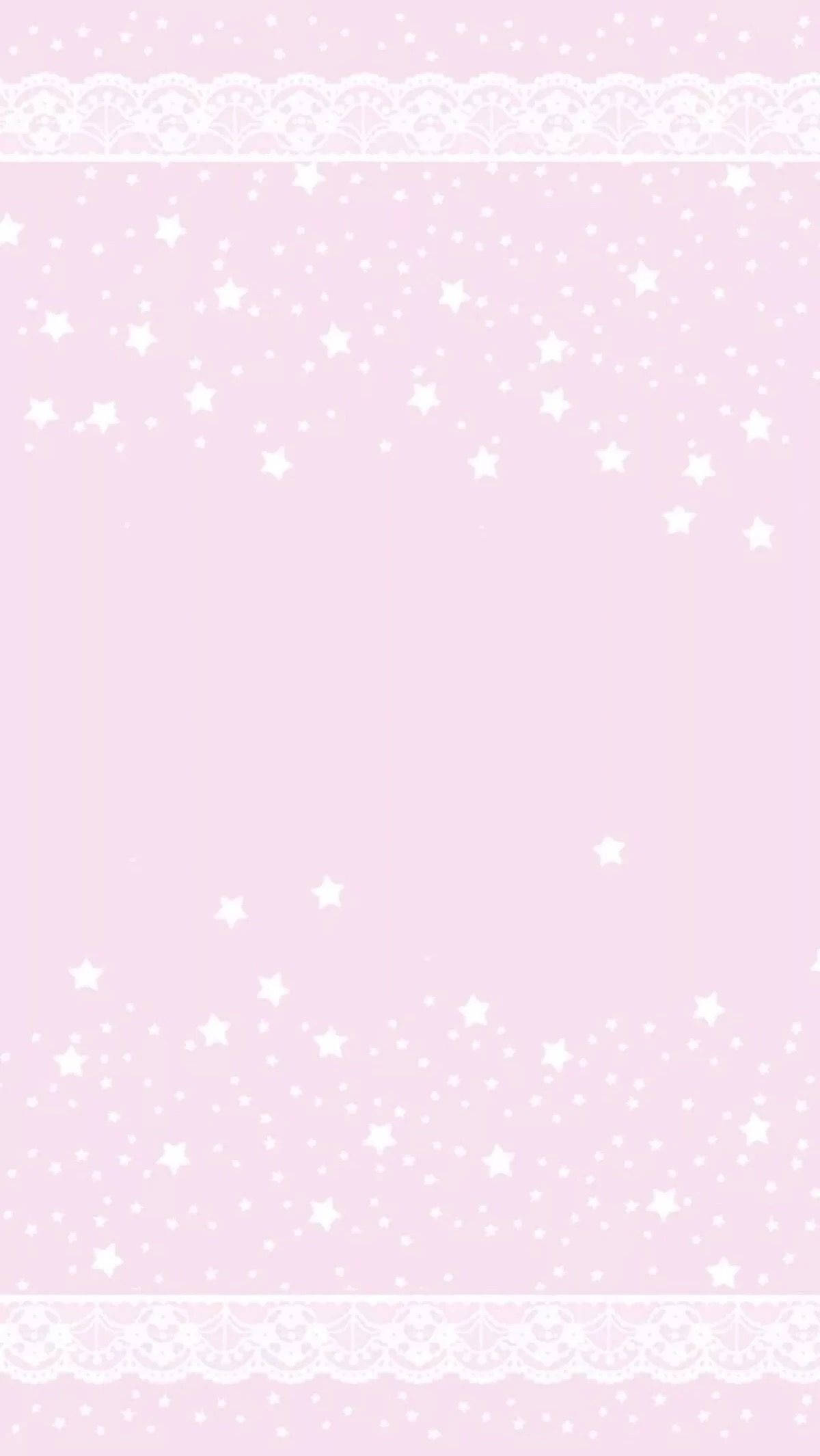 Kawaii pienk plakpapier met sterre en rante Muurpapier