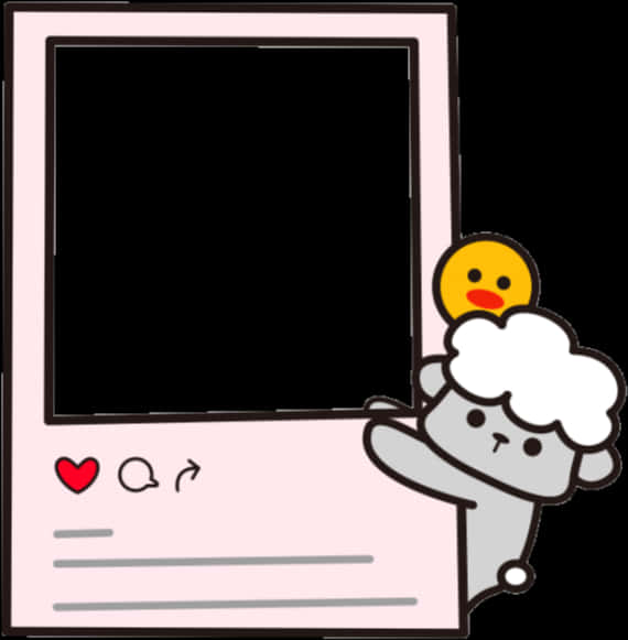 Kawaii Skaap en Kuiken Raam Muurpapier
