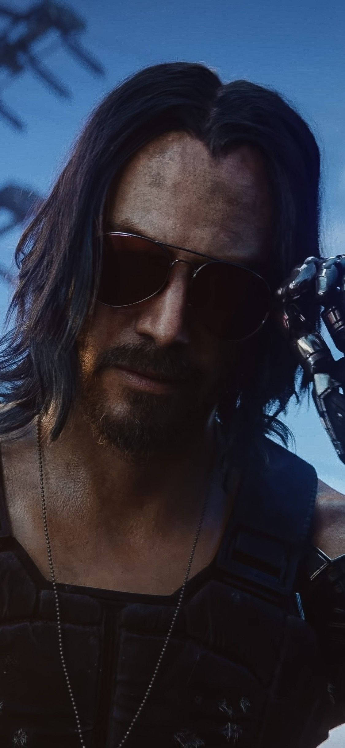 Keanu Reeves Cyberpunk 2077 Portret Muurpapier