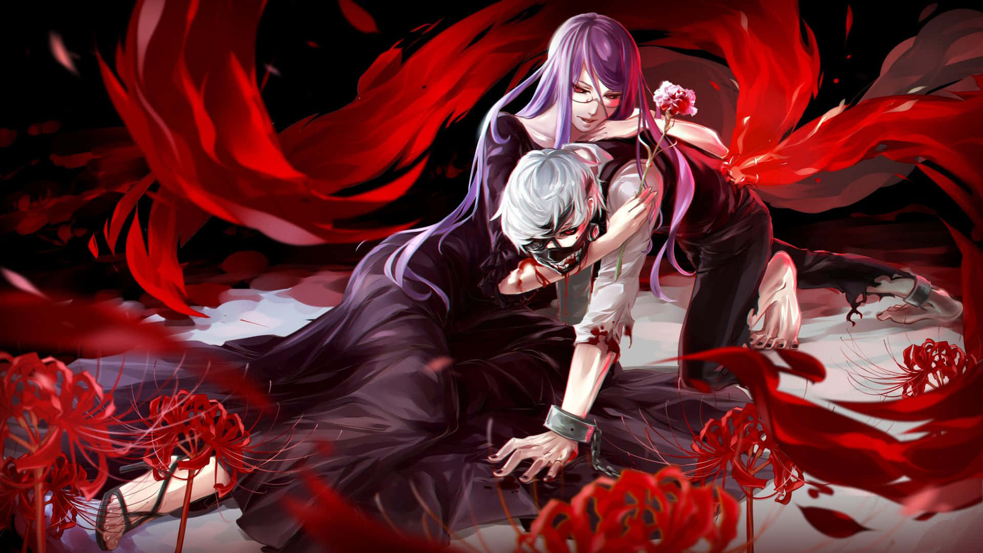 Ken Kaneki - Gereed om 'n vormveranderende Ghoul te trotseer Muurpapier