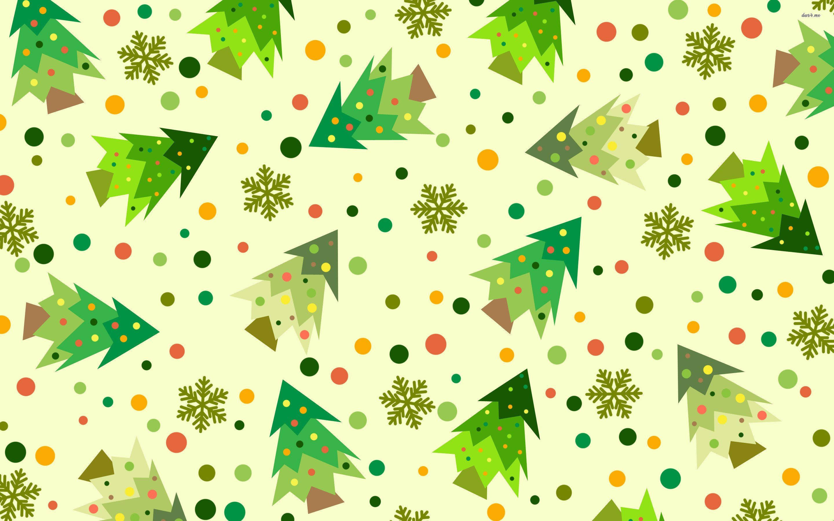 Kersboom-estetiese Patroon Muurpapier