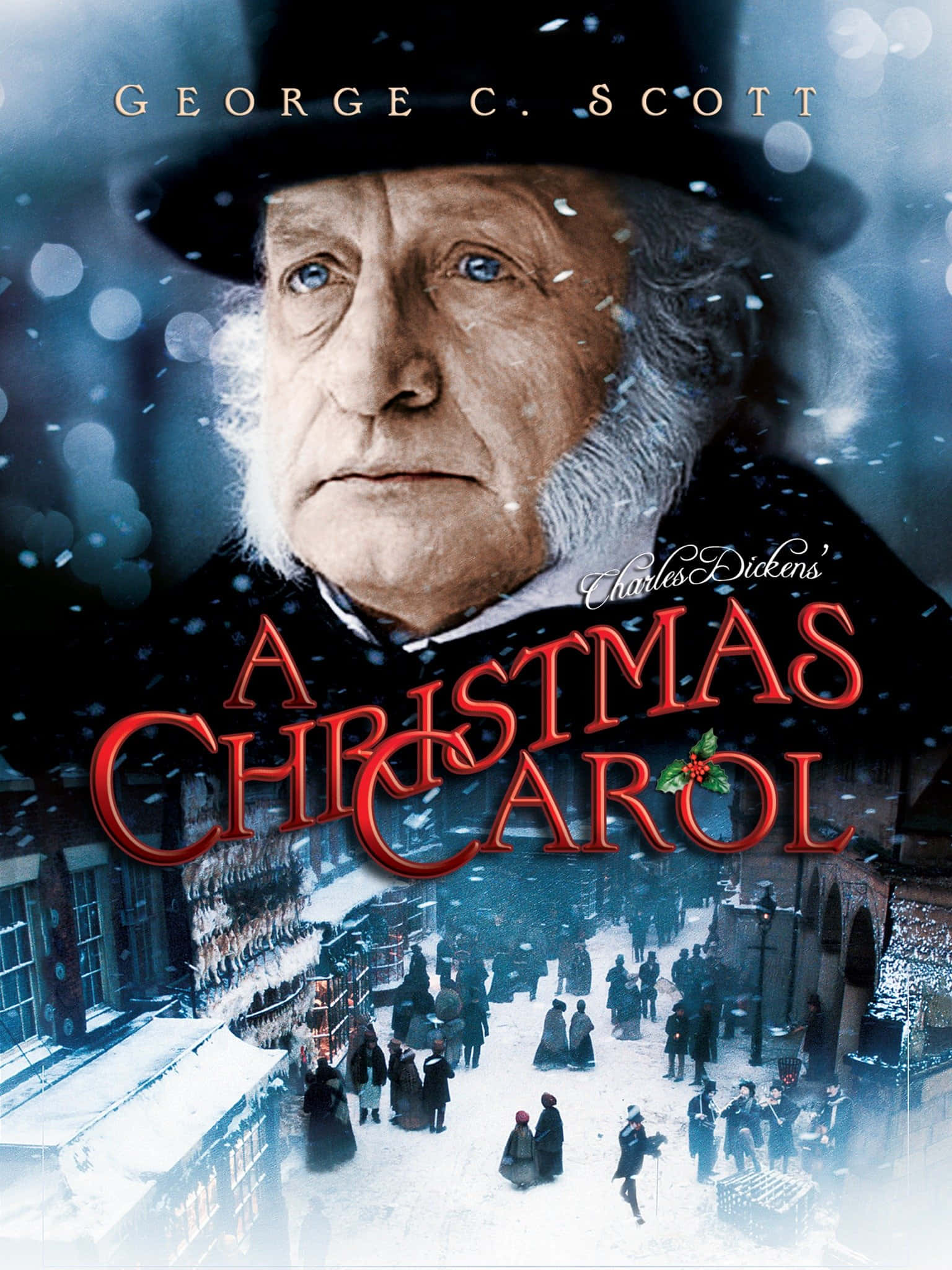 Kersfees Carol prente Muurpapier