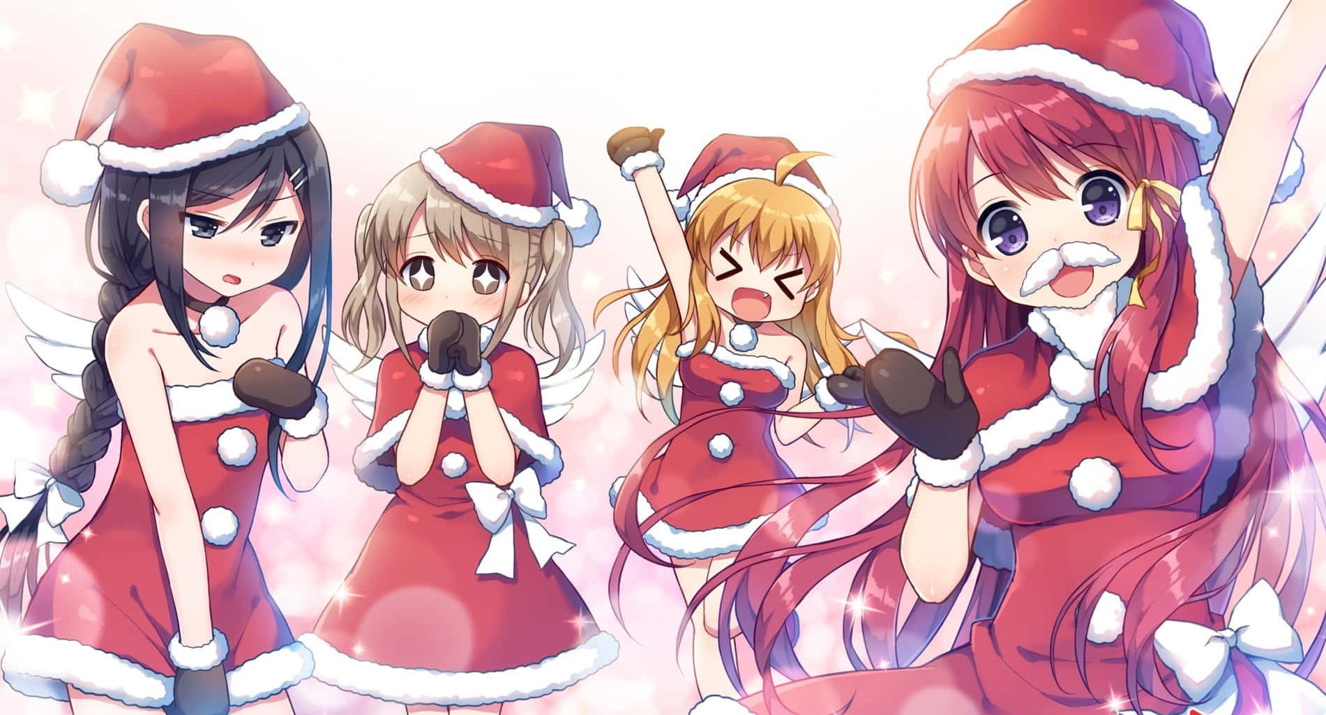 Kersfees kom vroeg met hierdie Anime-styl feestelike agtergrond Muurpapier