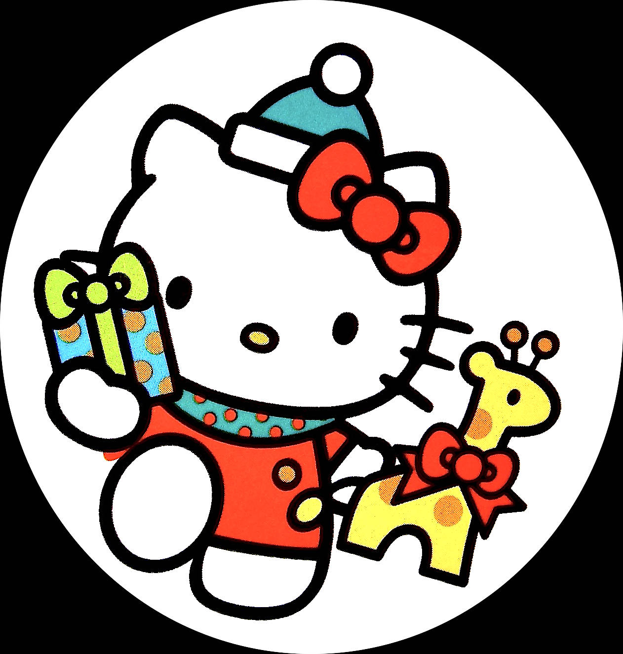 Kersfees Spotprent Hello Kitty PFP Muurpapier