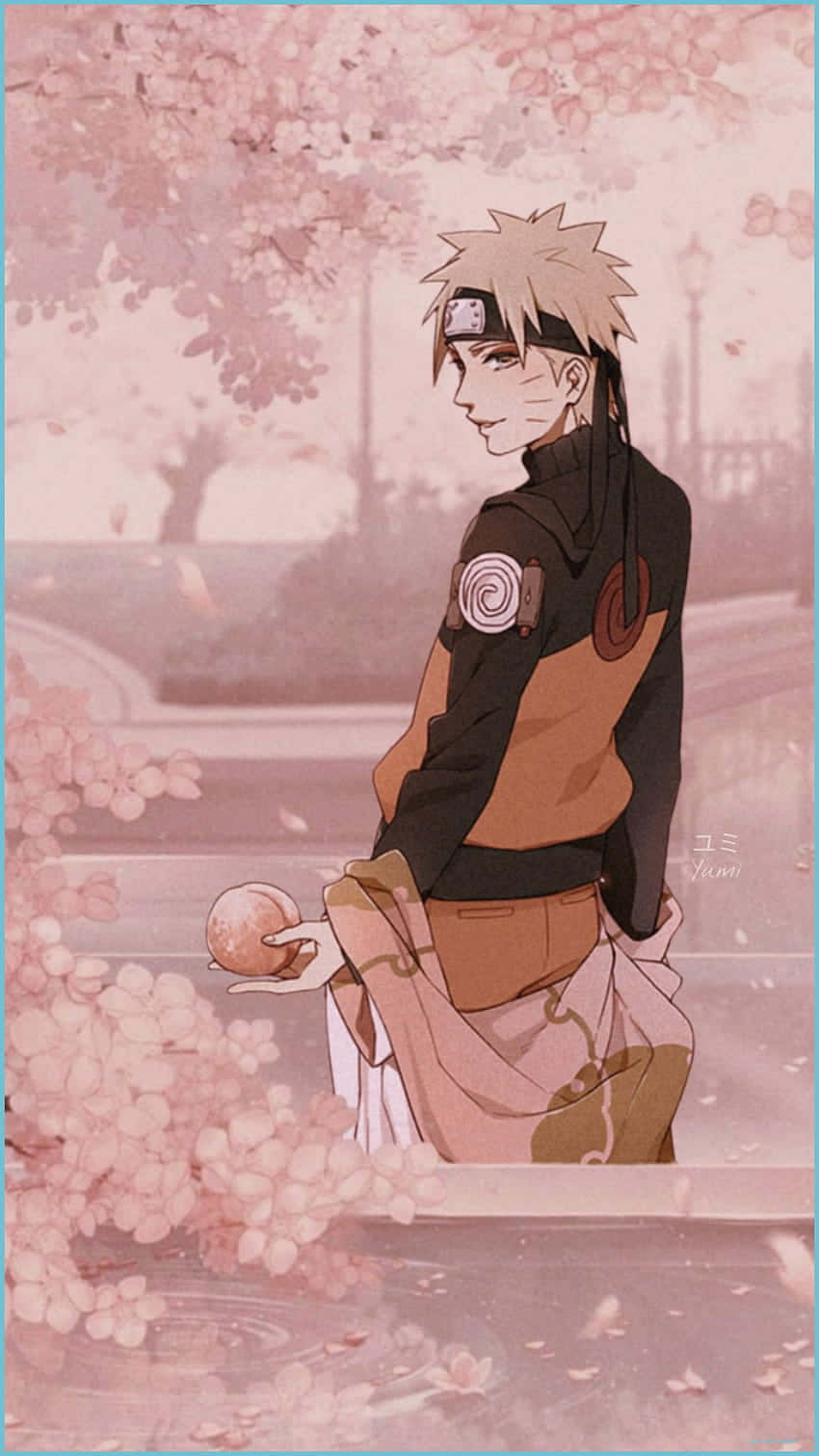 Kersiebloeisels En Naruto Estetiese Foon Muurpapier