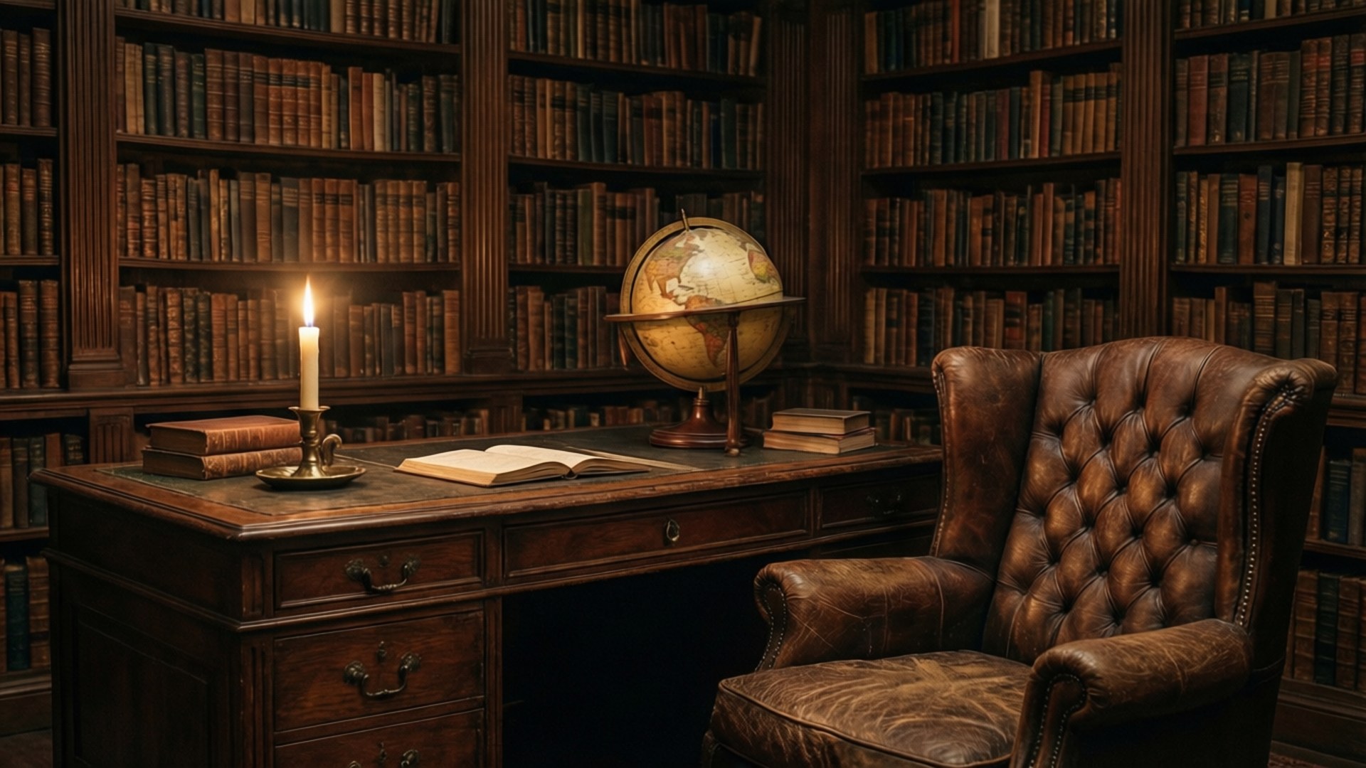 Kerslig Biblioteekstudie Muurpapier
