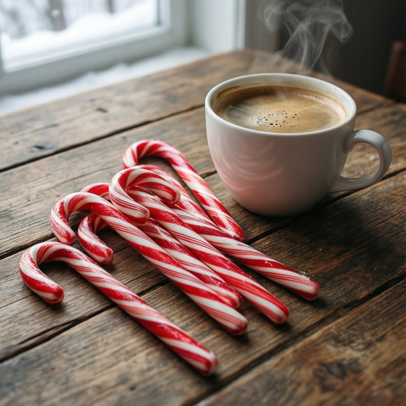 Kerstokkies en Koffie Muurpapier
