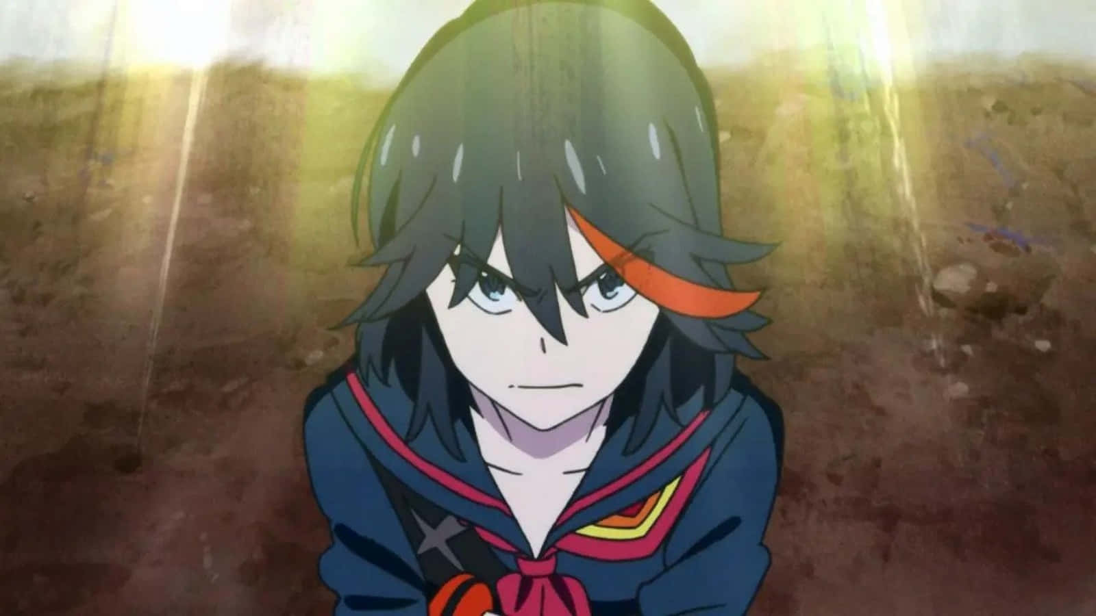 Kill La Kill Ryuko se Ernstige Gesig Prent Muurpapier