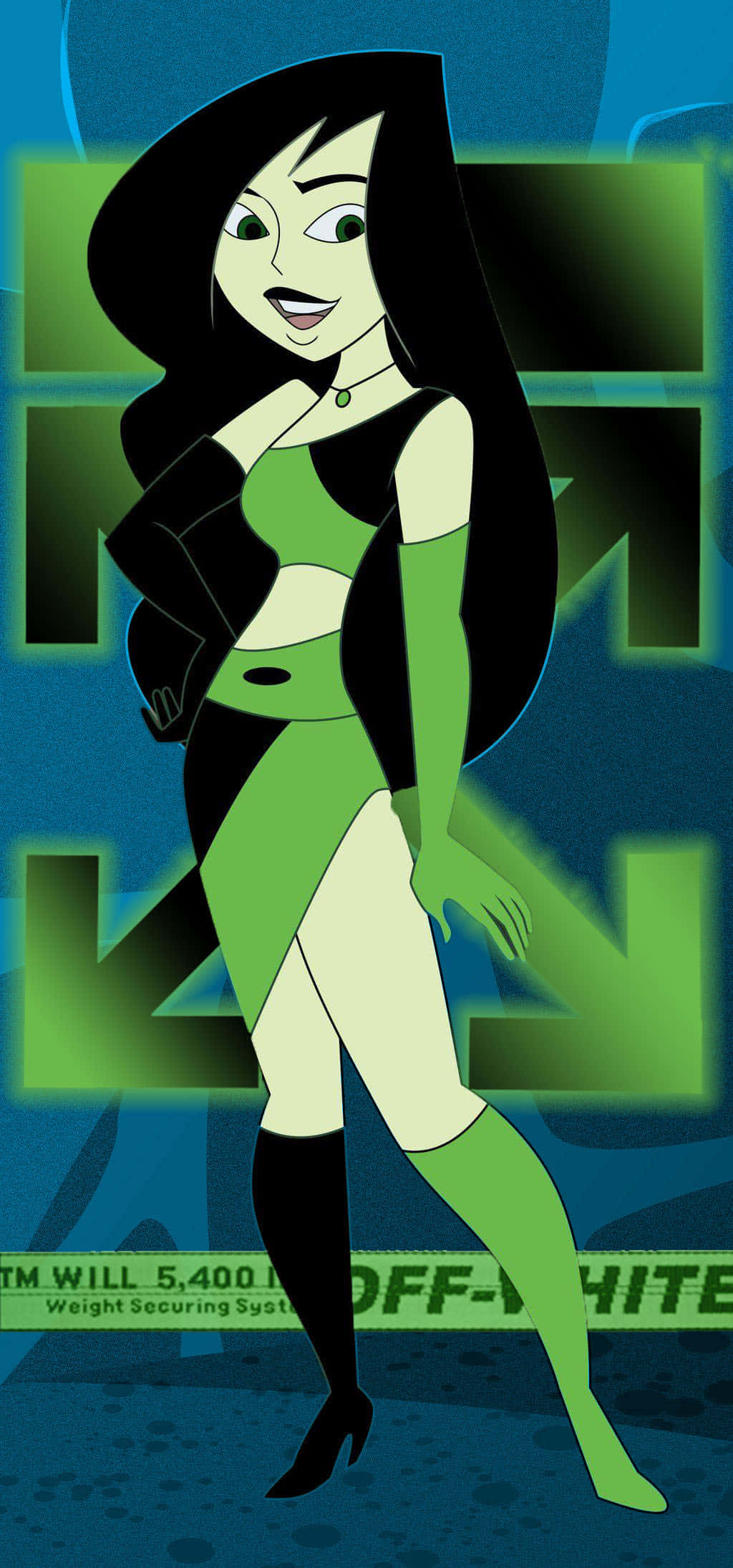 Kim Possible Shego Af Wit iPhone Muurpapier
